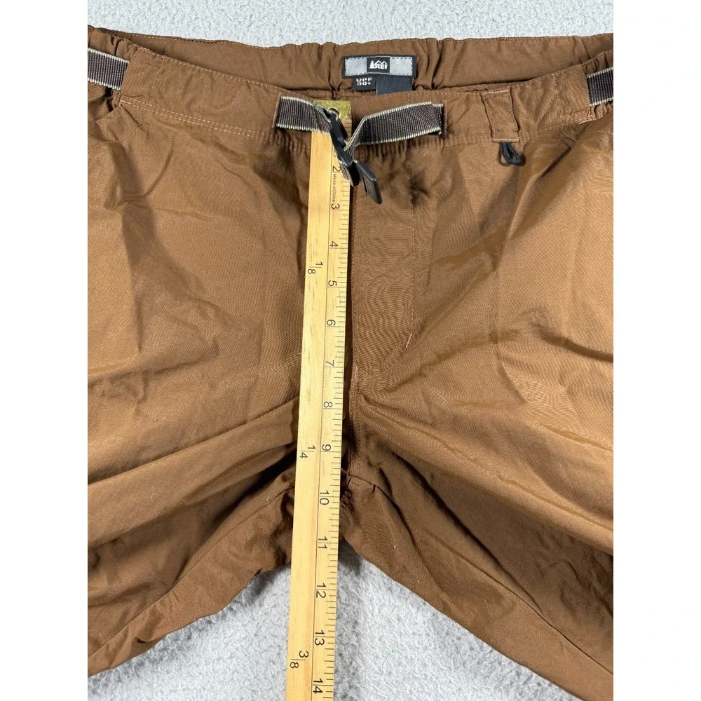 REI Brown UPF 30+ 100% Nylon Convertible Cargo Pants with Belt Womens 14 P